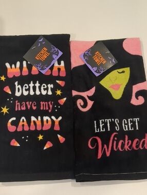 Halloween Kitchen Towels - Wicked Witch themed
